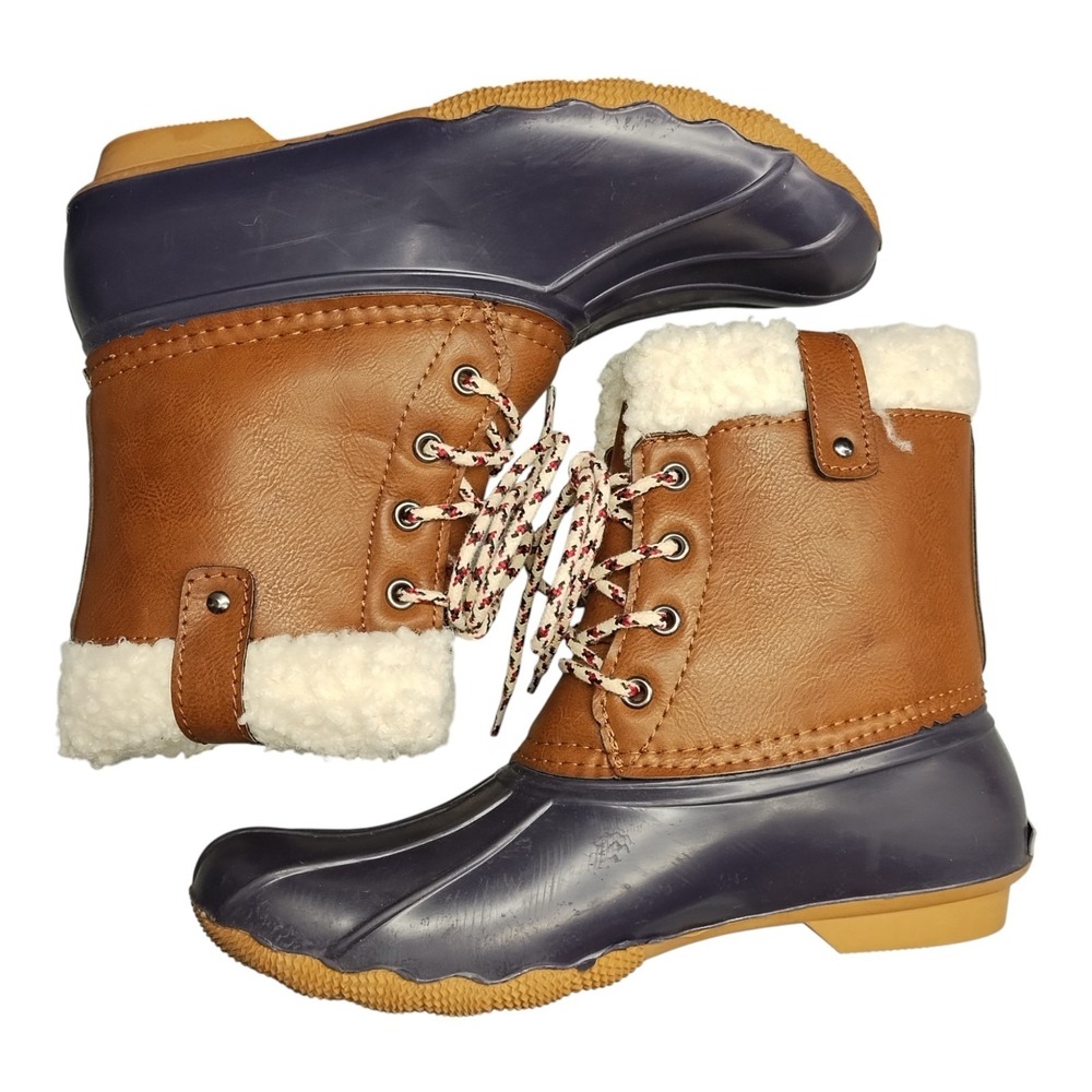 American Eagle Outfitters Duck Boots Womens US Size 7 Multi Waterproof Lace Up